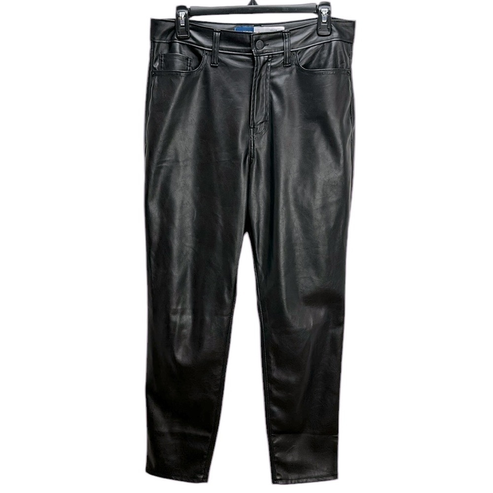 Old Navy High Rise OG Straight Black Jack Faux Leather Pants Size 8